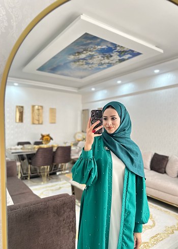 İncili abaya kimono - Görsel 2