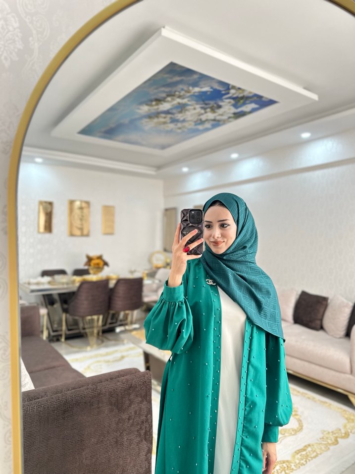 İncili abaya kimono - Görsel 2