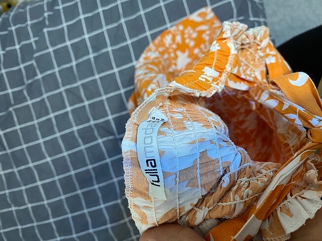 s Beden turuncu Renk Yazlık elbise