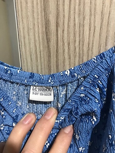 10 Yaş Beden mavi Renk Kız çocuk elbise