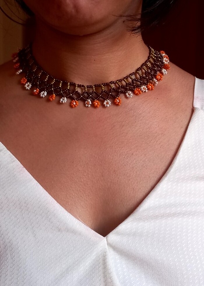 Otantik boncuk kolye  - Görsel 4