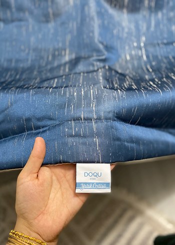 Mavi Gri Batik Desenli Yatak Örtüsü - Görsel 3