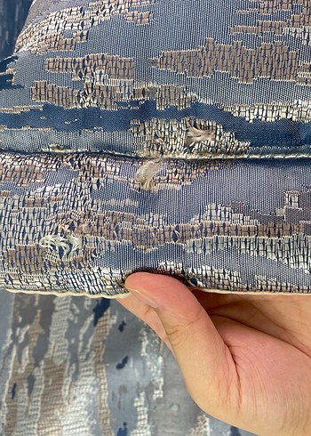 Mavi Gri Batik Desenli Yatak Örtüsü - Görsel 4