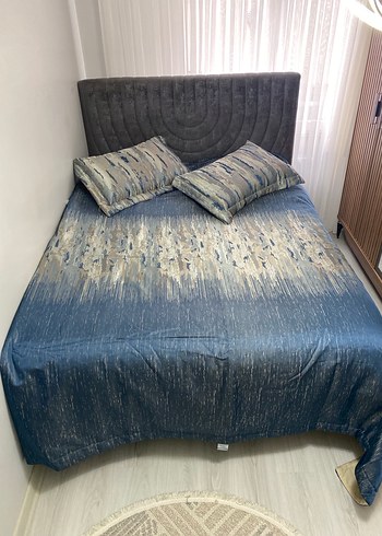 Mavi Gri Batik Desenli Yatak Örtüsü - Görsel 5