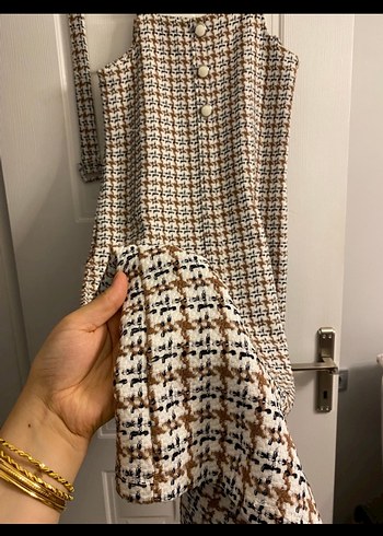 Tüvit Ekose Uzun Elbise - Görsel 4