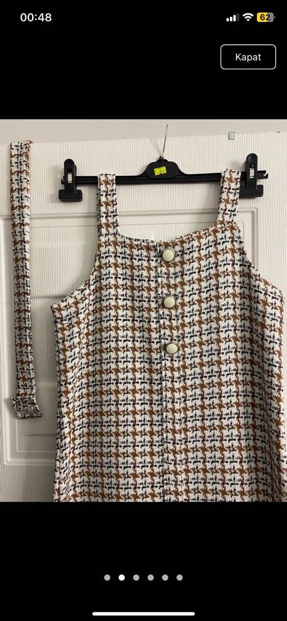 Tüvit Ekose Uzun Elbise - Görsel 2