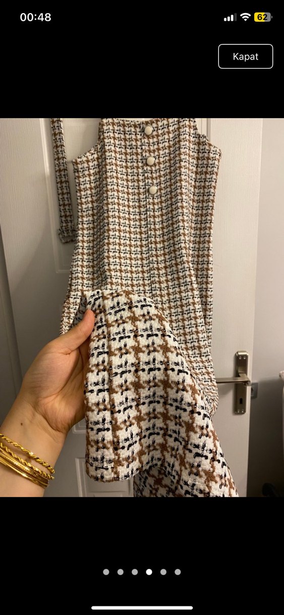 Tüvit Ekose Uzun Elbise - Görsel 4