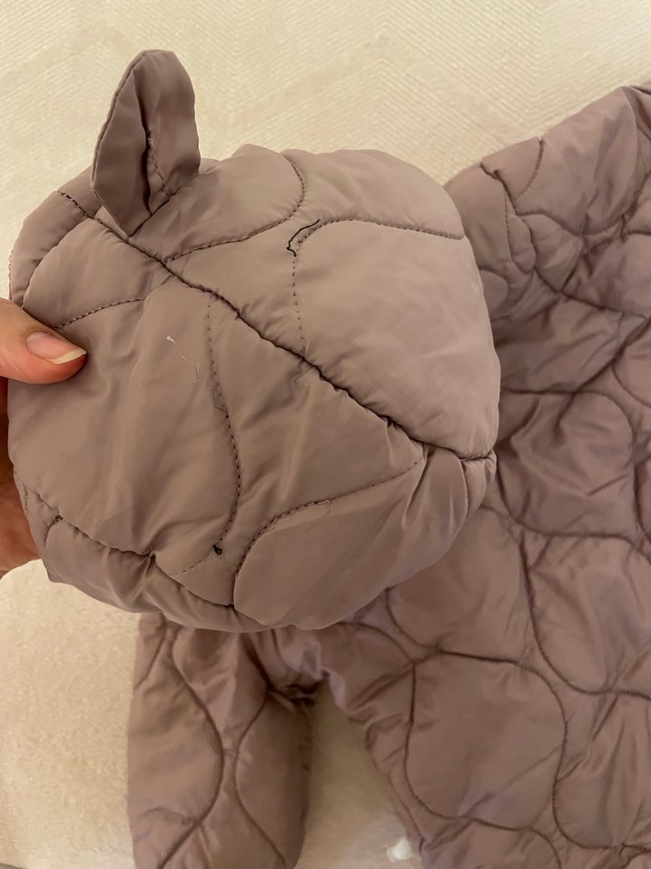 Kız Bebek lila Kürklü Kar Tulumu 6 ay - Görsel 4