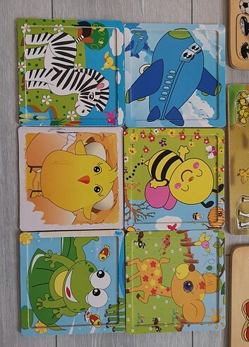 16 adet puzzle oyuncak
