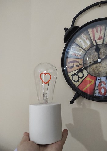 Pembe Kalp Dekoratif Masa Lambası - Görsel 2