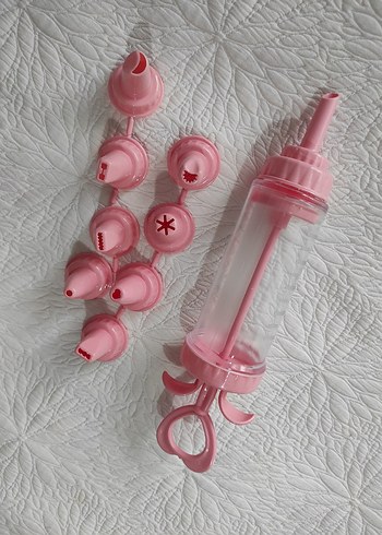 Pembe Plastik Krema Sıkma Aparatı Seti - Görsel 2