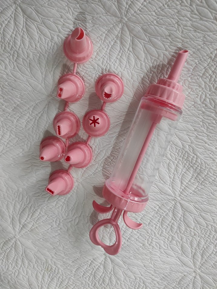 Pembe Plastik Krema Sıkma Aparatı Seti - Görsel 2