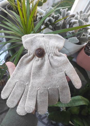 Bej Örgü Kadın Eldiveni - Görsel 4