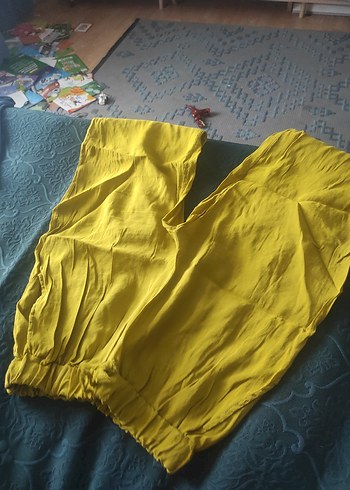 yağ yeşili Bol Kesim  Pantolon - Görsel 5