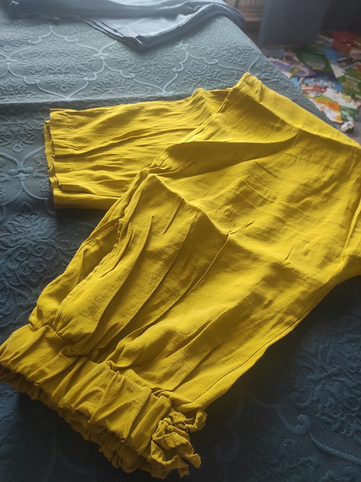 yağ yeşili Bol Kesim  Pantolon - Görsel 4