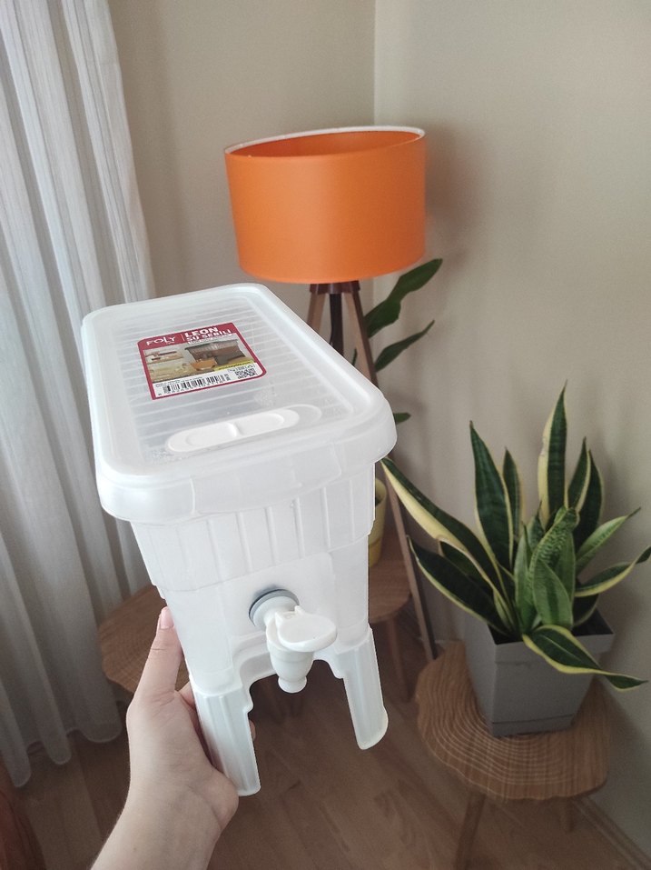 Beyaz Plastik Musluklu Su Kabı - Görsel 5