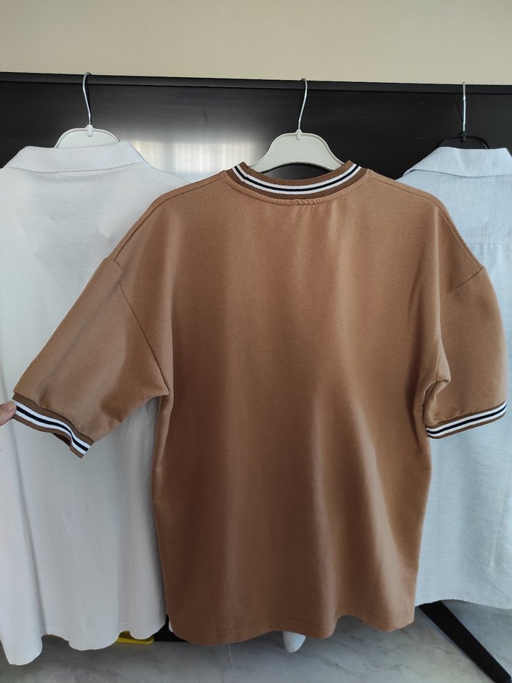 Erkek Kahverengi Kısa Kollu Tişört - Görsel 3