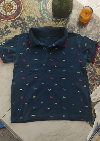 18-24 Ay Beden Erkek Çocuk Renkli Desenli Polo Tişört