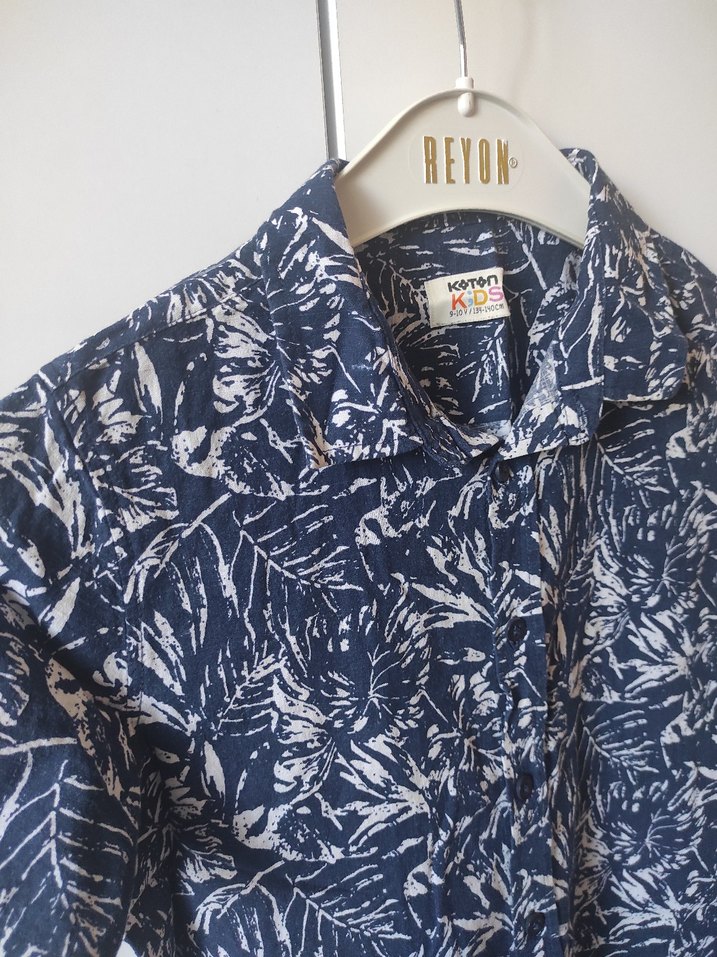 Erkek Çocuk Kısa Kollu Batik Desenli Gömlek - Görsel 4