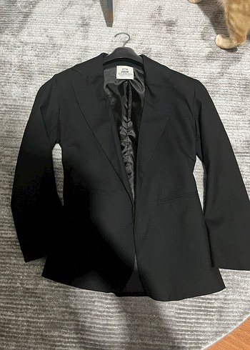 Kadın Siyah İp bağlamalı blazer - Görsel 2