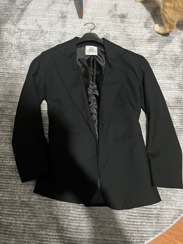 Kadın Siyah İp bağlamalı blazer - Görsel 2