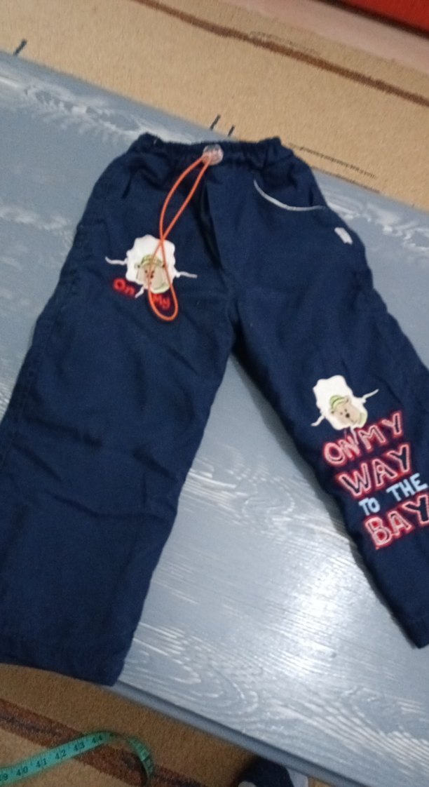 Renkli Baskılı Mavi Erkek çocuk içi pamuk eşofman altı - Görsel 4