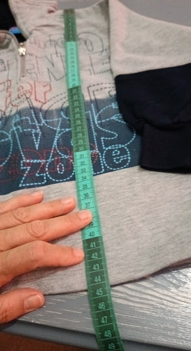 Gri Baskılı Fermuarlı Erkek Sweatshirt - Görsel 3