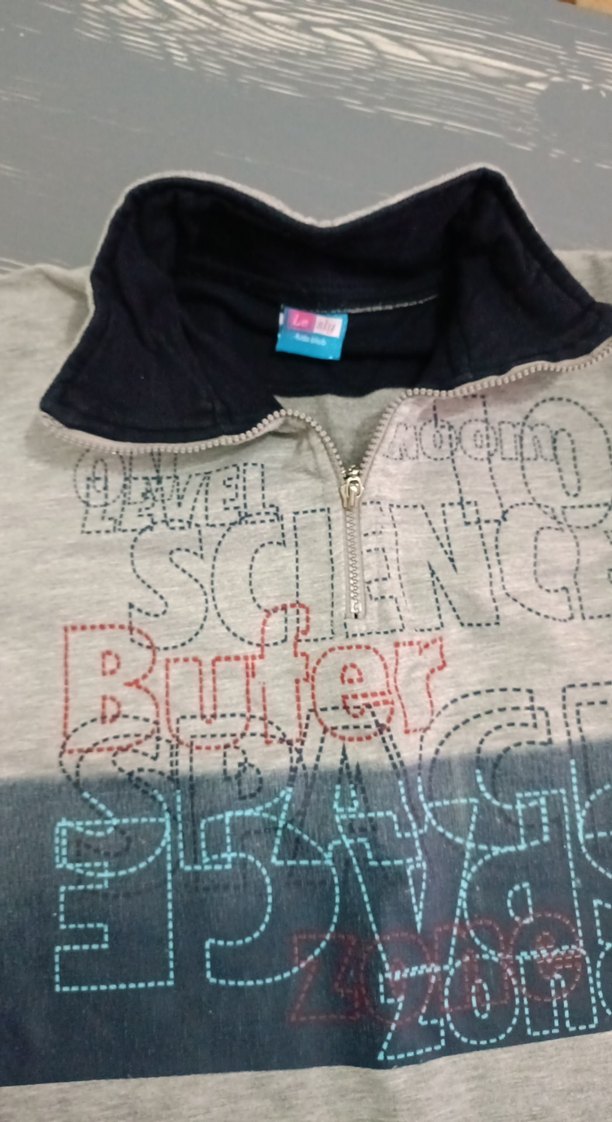 Gri Baskılı Fermuarlı Erkek Sweatshirt - Görsel 2