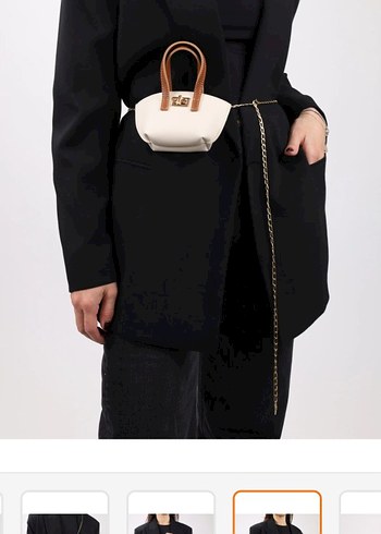 Bej Deri Kadın Çanta Seti - Görsel 4