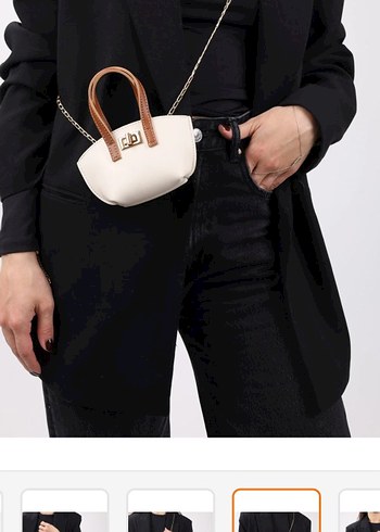 Bej Deri Kadın Çanta Seti - Görsel 5