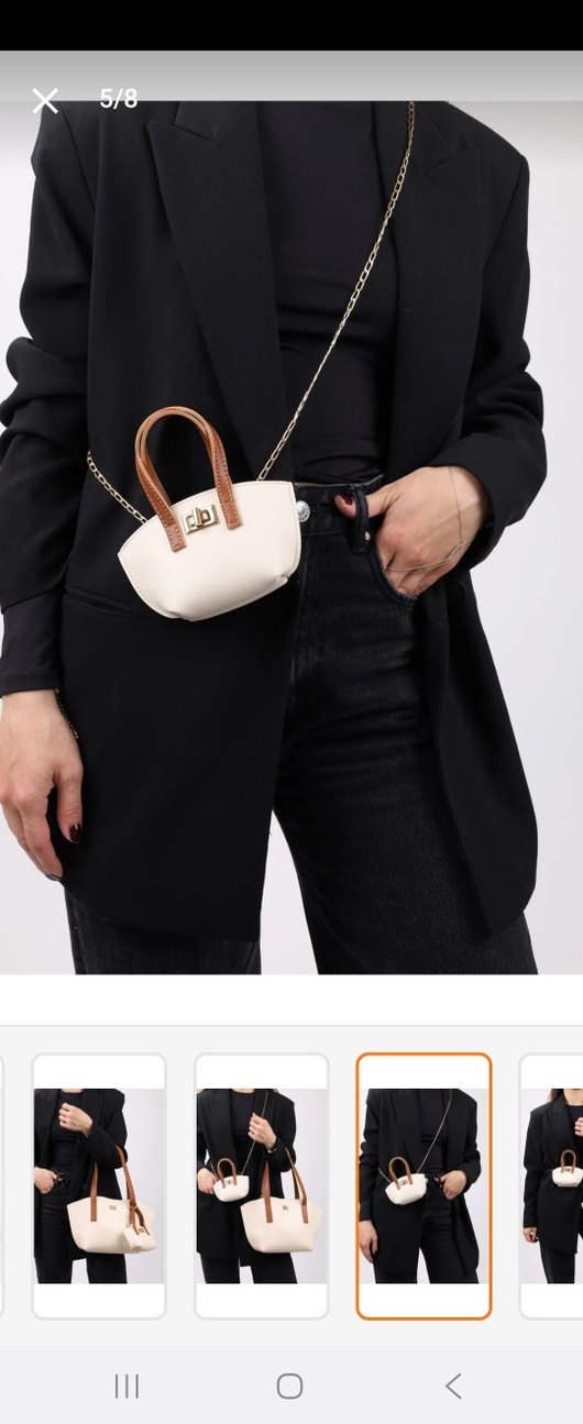 Bej Deri Kadın Çanta Seti - Görsel 5