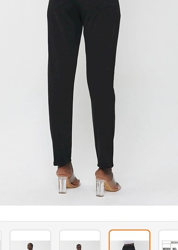 Siyah Baskılı Regular Fit Kadın Denim Pantolon - Görsel 6