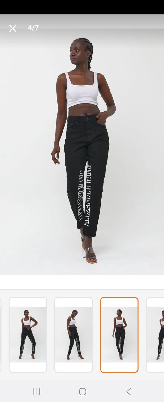 Siyah Baskılı Regular Fit Kadın Denim Pantolon - Görsel 4