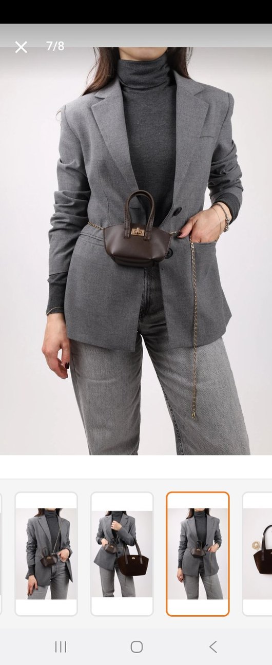 Kahverengi Süet Kadın Çanta 2'li - Görsel 4