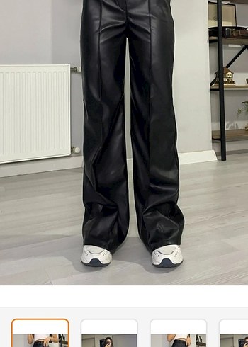 Siyah Deri Kadın Pantolon - Görsel 4