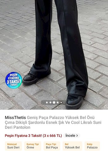 Siyah Deri Kadın Pantolon - Görsel 5