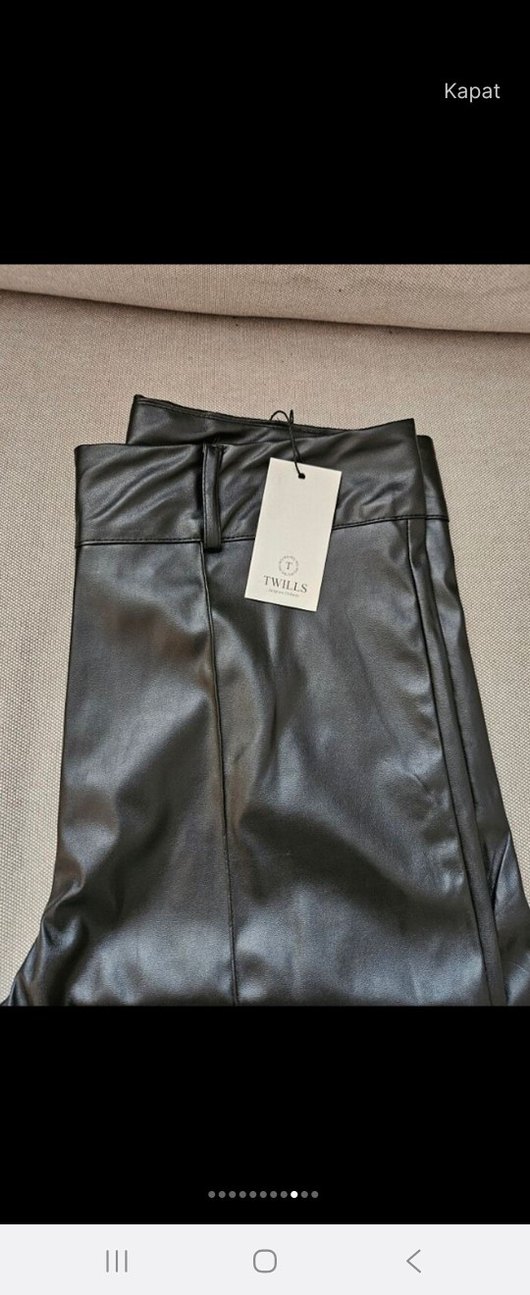Siyah Deri Kadın Pantolon - Görsel 3