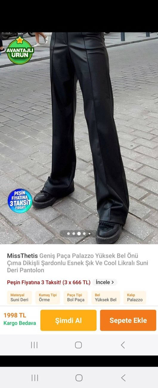 Siyah Deri Kadın Pantolon - Görsel 5