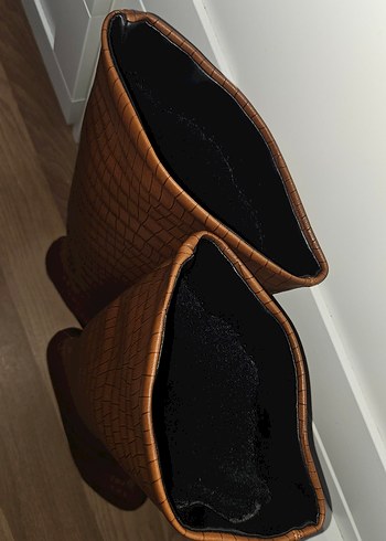 Kahverengi Yılan Derisi Desenli Kadın Çizme - Görsel 5