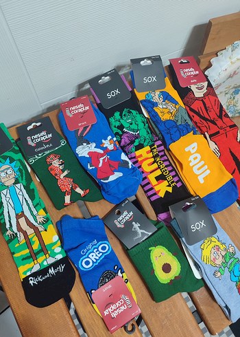 Renkli Baskılı çorap - Görsel 6