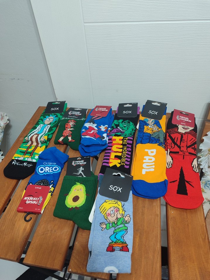 Renkli Baskılı çorap - Görsel 5