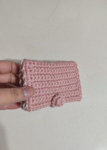 Pembe Örgü Kadın Cüzdan - Görsel 4