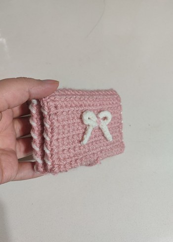 Pembe Örgü Kadın Cüzdan - Görsel 5