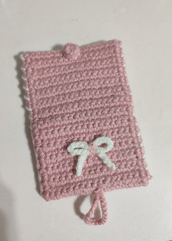 Pembe Örgü Kadın Cüzdan - Görsel 2