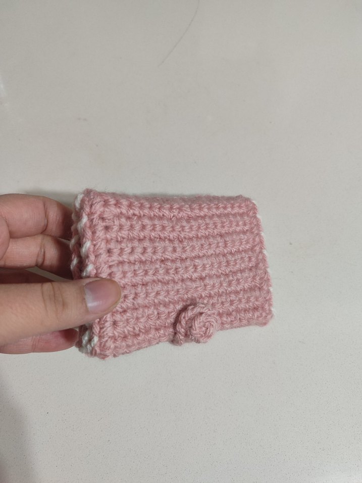 Pembe Örgü Kadın Cüzdan - Görsel 4