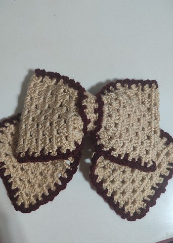 Bordo Örgü Fiyonk Saç Aksesuarı - Görsel 3