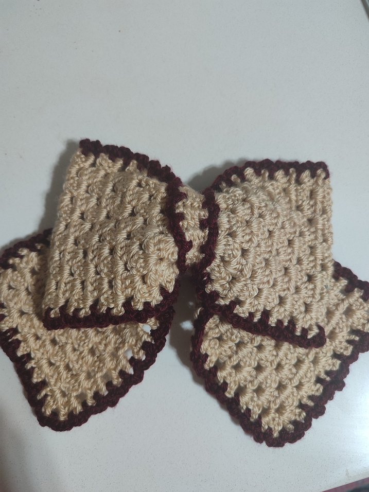 Bordo Örgü Fiyonk Saç Aksesuarı - Görsel 3