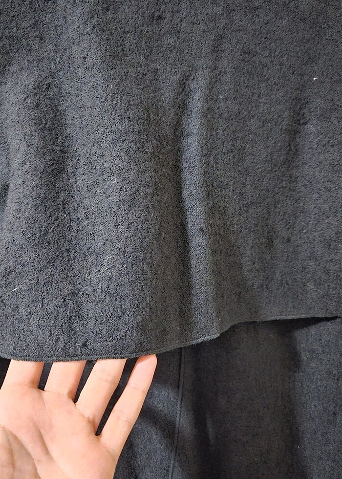 Zara siyah yün uzun yelek - Görsel 5