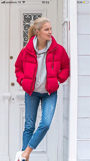Zara kırmızı mont