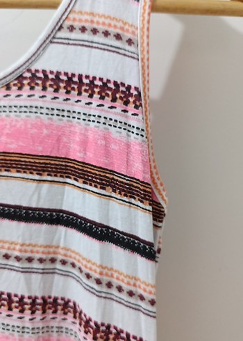 Çizgili Uzun Bohem Elbise - Görsel 2